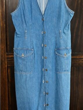 VINTAGE! Bentley Light Blue Denim Tank Top - Size 10